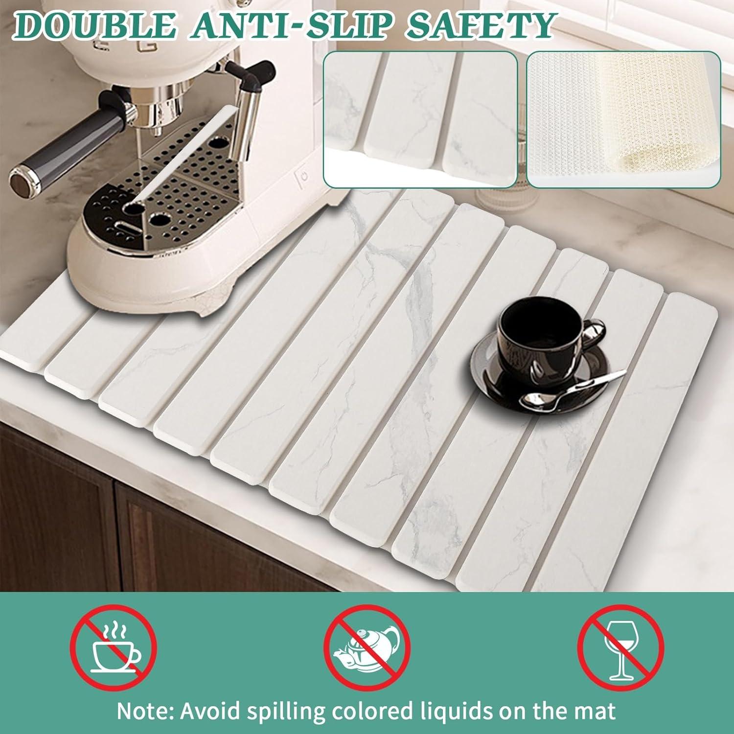 Alfombrilla de Secado Diatomácea YLjindoia 58.4x38.1 cm Mármol