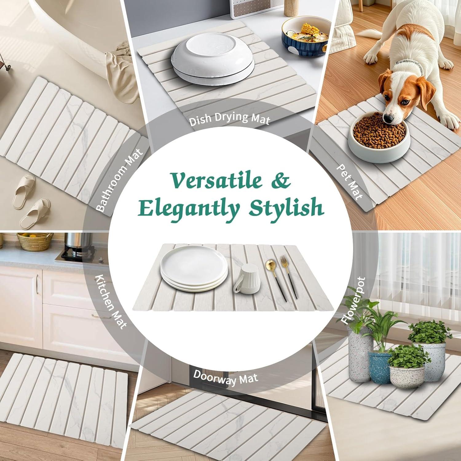 Alfombrilla de Secado Diatomácea YLjindoia 58.4x38.1 cm Mármol