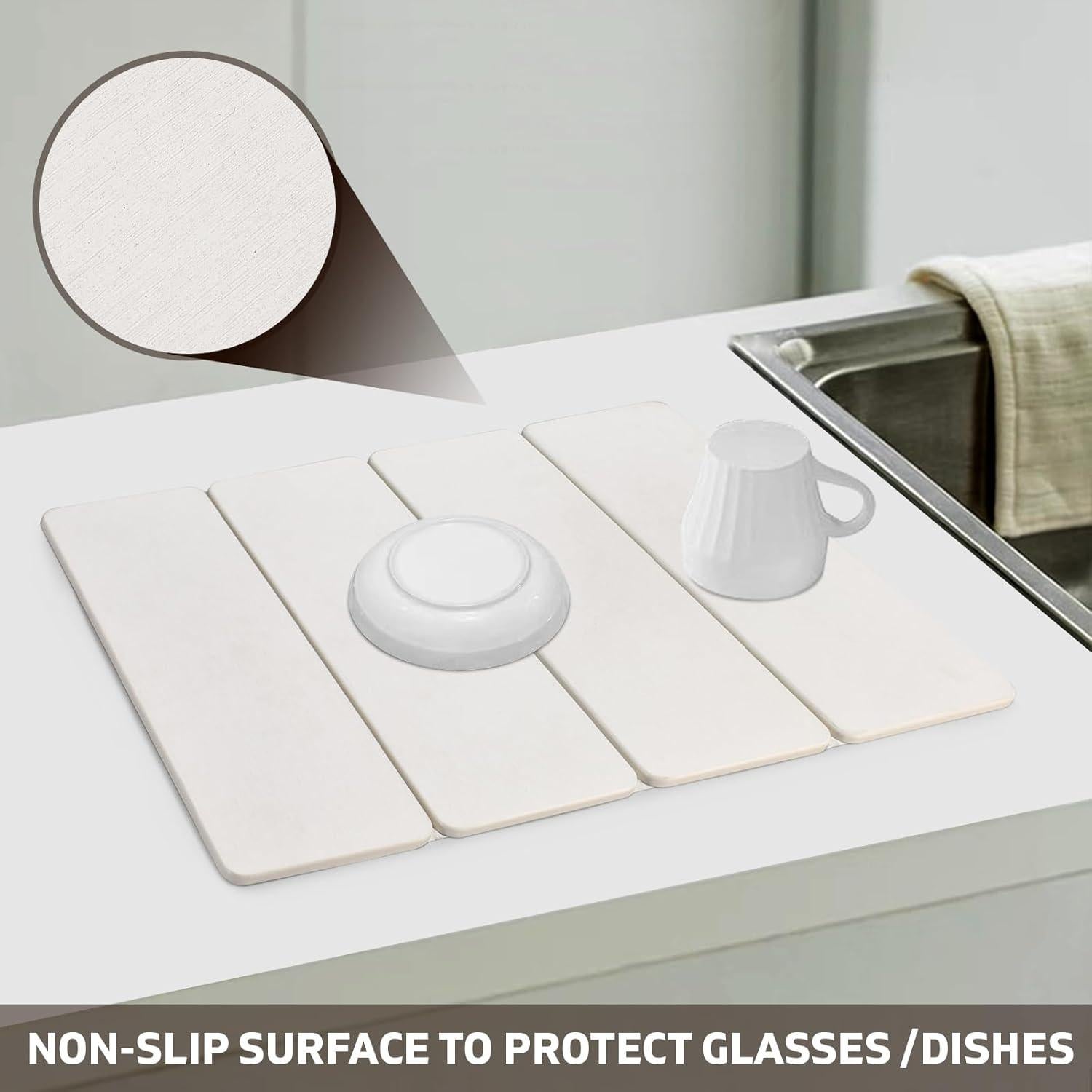 Alfombrilla de Secado de Platos LONSTA 61x40.6cm Diatomácea