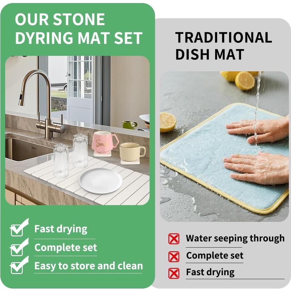 Tapete de Secado Rápido YQL de Piedra Diatomácea 70.5x39cm