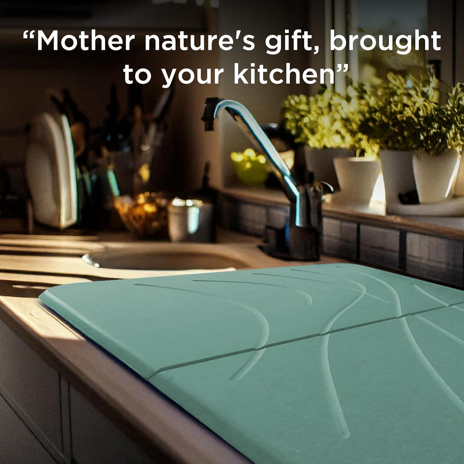 Alfombrilla de Secado de Piedra Diatomita FEDBB 60x39 cm Verde