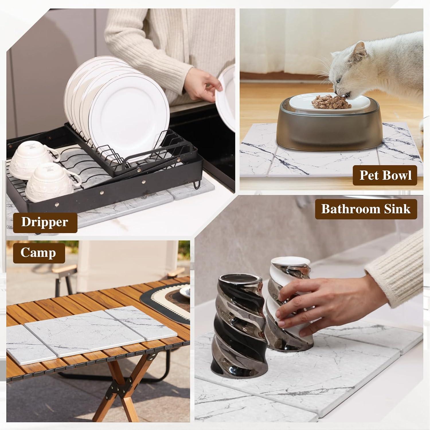 Alfombrilla de Secado de Piedra Diatomácea Watshyon 48.3x30.5cm