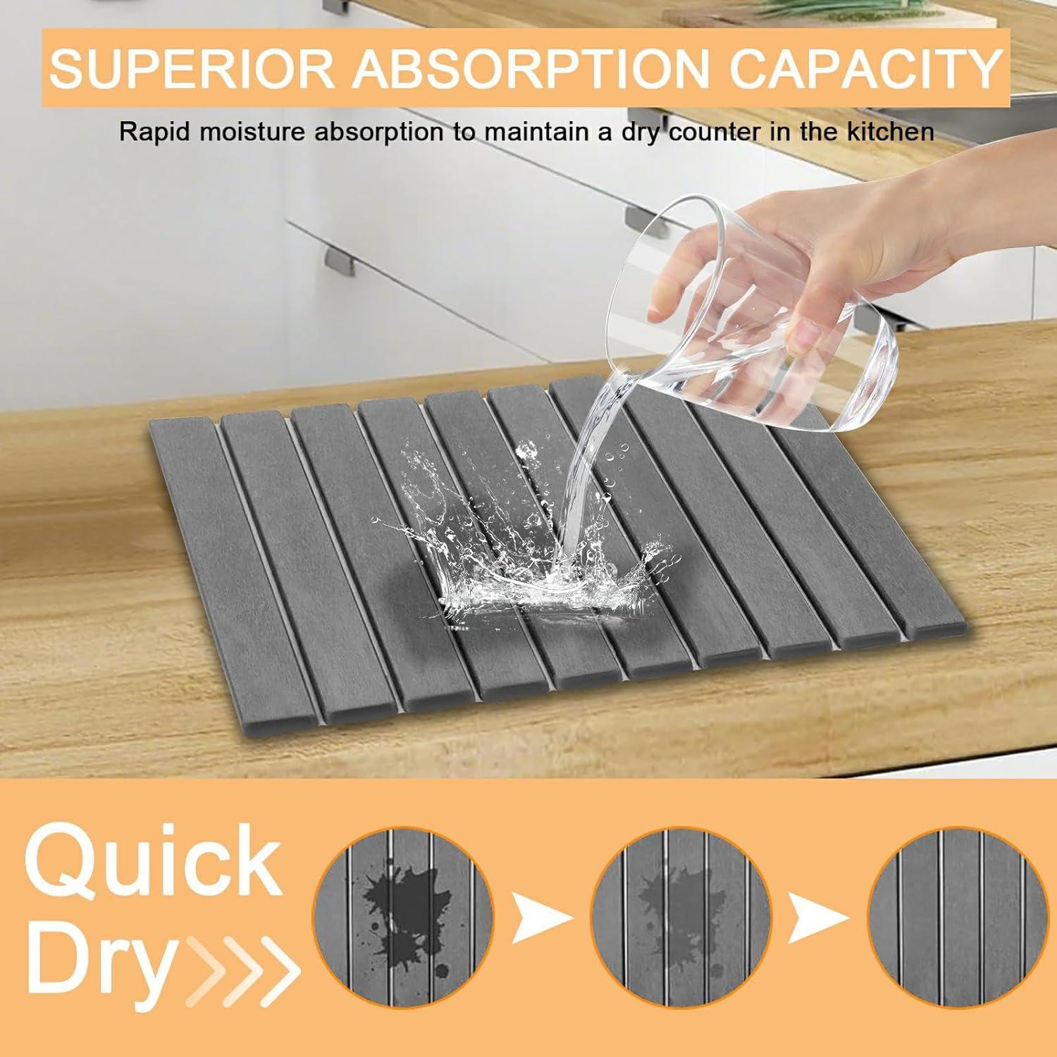 Alfombrilla para Secar Platos GREAPA 61x41 cm Gris Oscuro