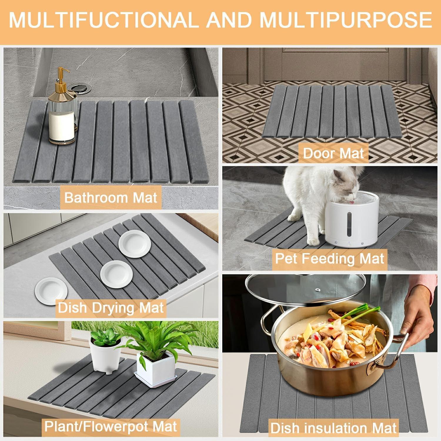 Alfombrilla para Secar Platos GREAPA 61x41 cm Gris Oscuro