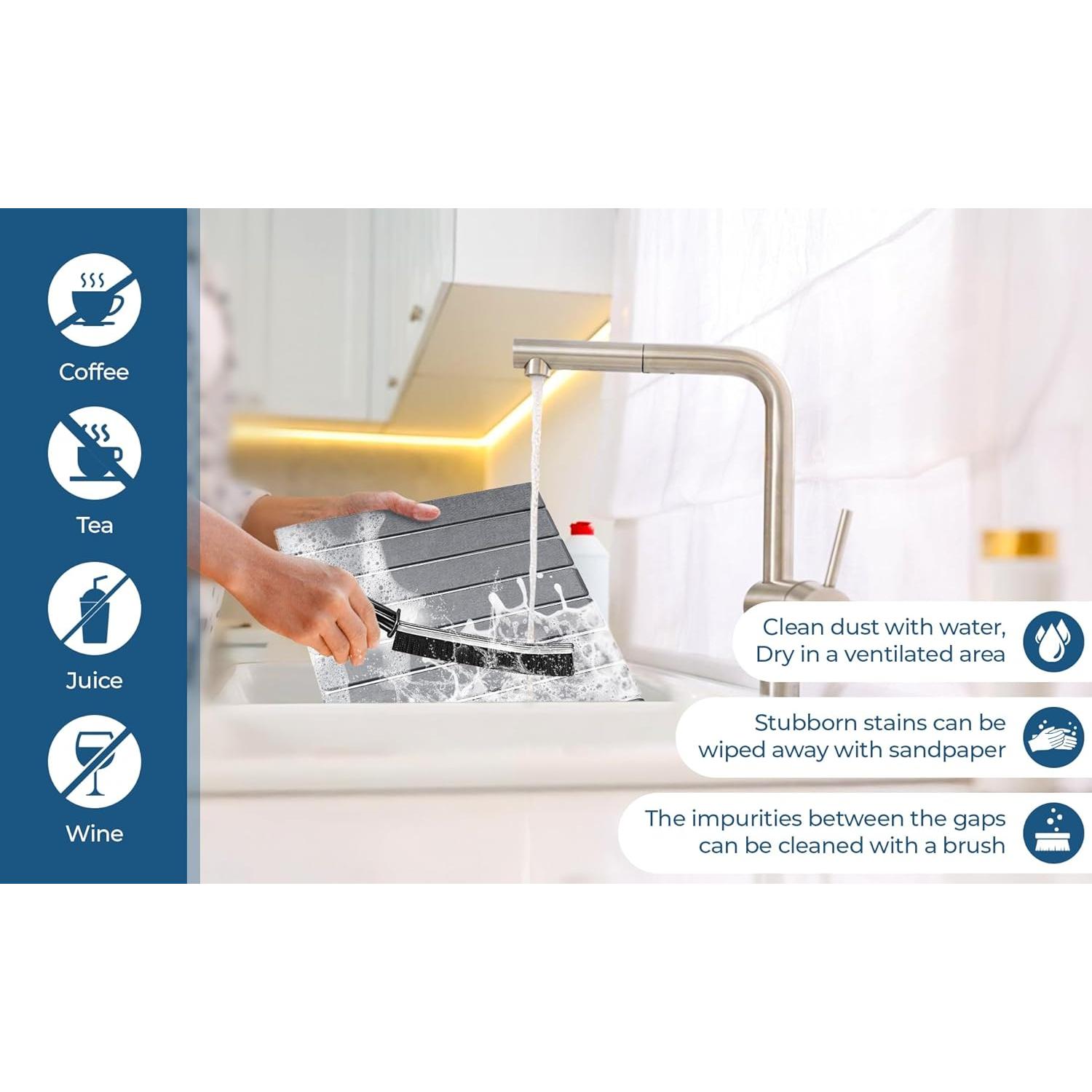 Alfombrilla de Secado de Platos Renovisor 60x39 cm Gris