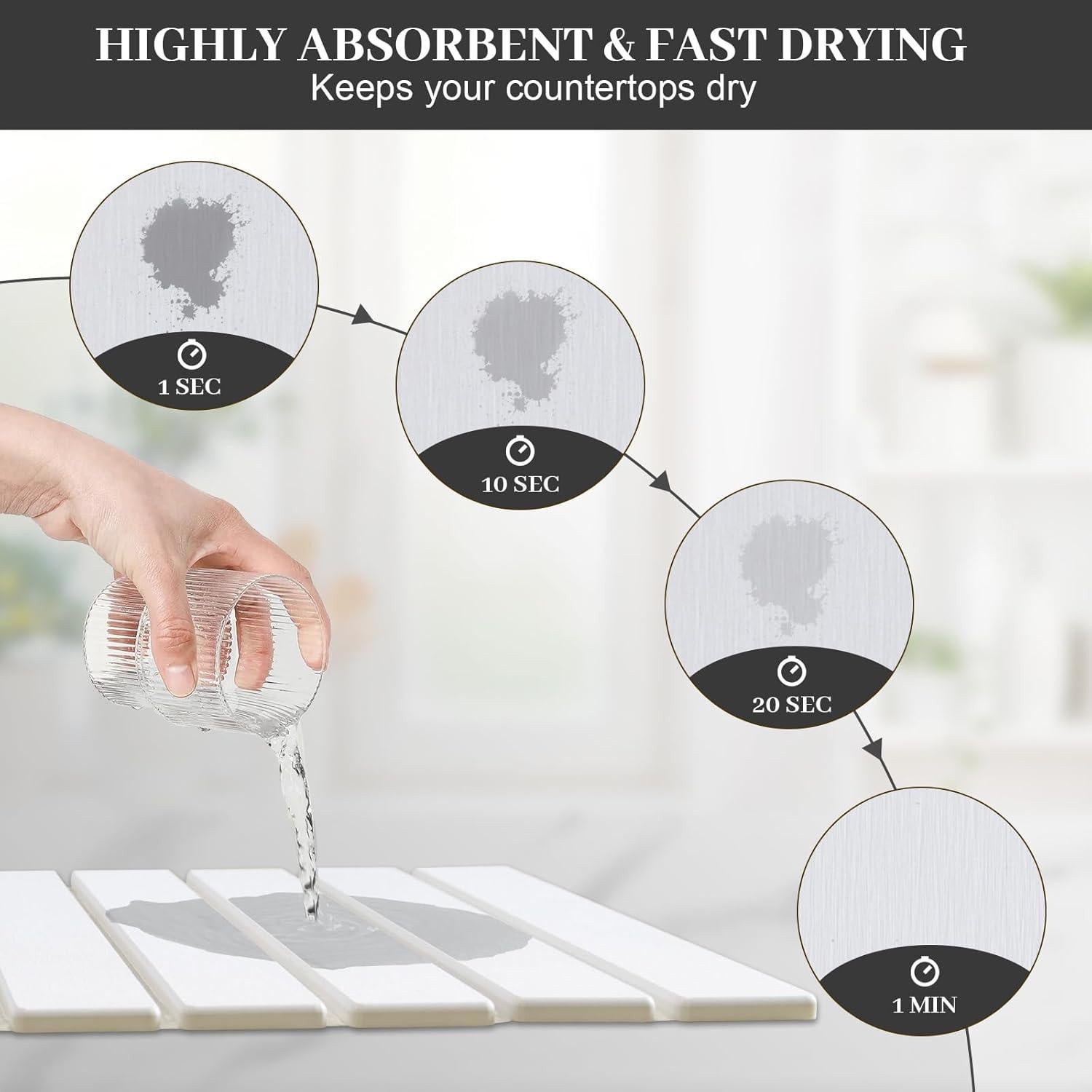 Alfombrilla de Secado de Platos Vorisebo 61x40.6cm Blanca