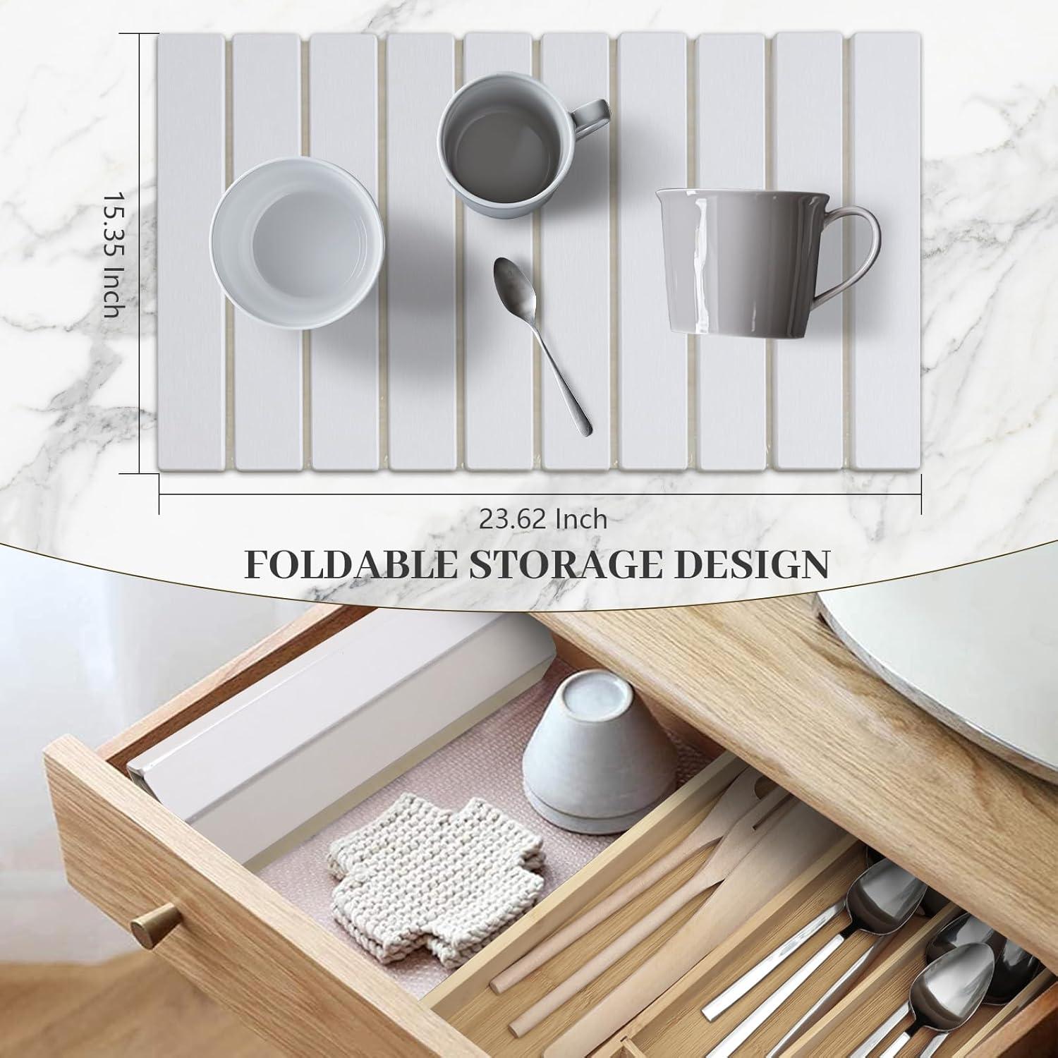 Alfombrilla de Secado de Platos Vorisebo 61x40.6cm Blanca