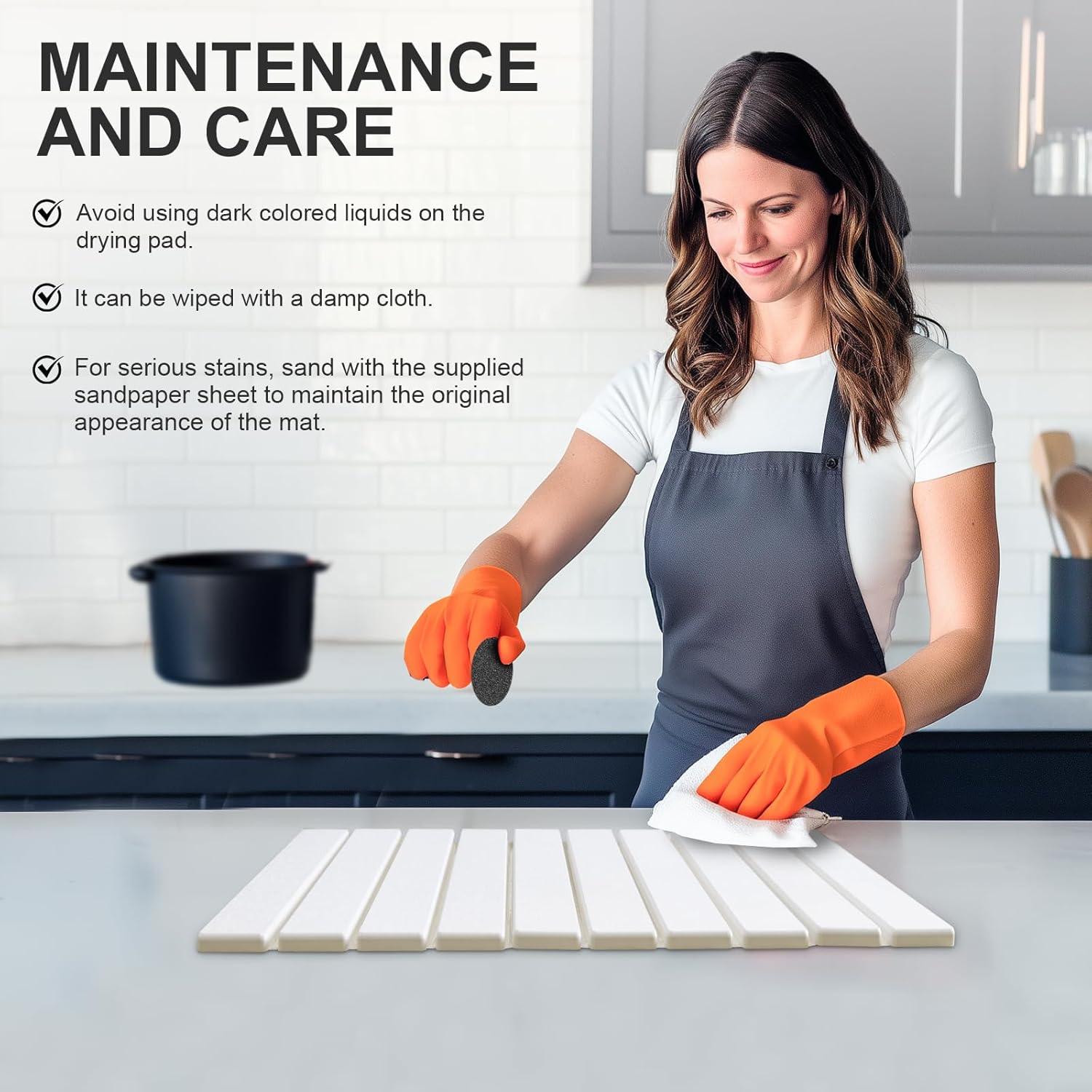 Alfombrilla de Secado de Platos Vorisebo 61x40.6cm Blanca