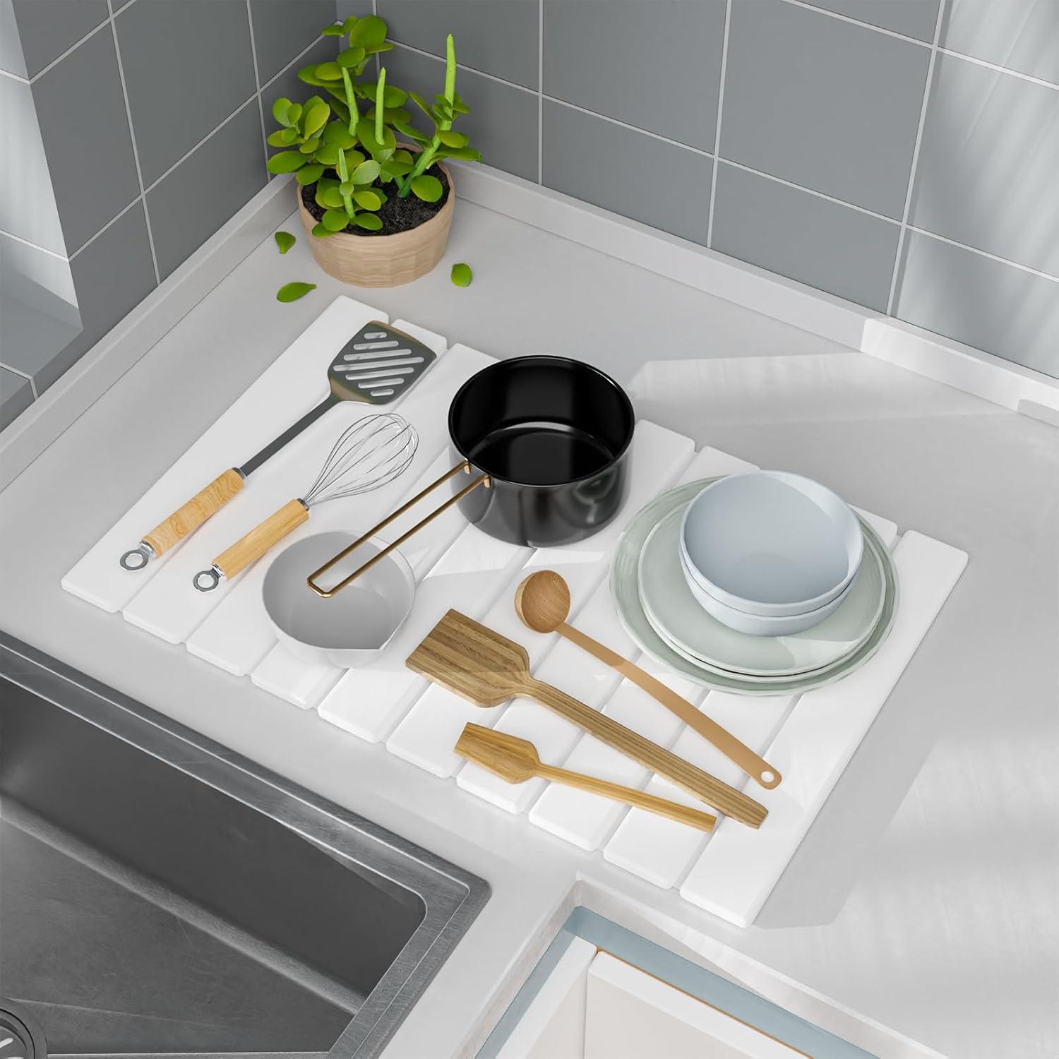 Alfombrilla de Secado de Platos Vorisebo 61x40.6cm Blanca