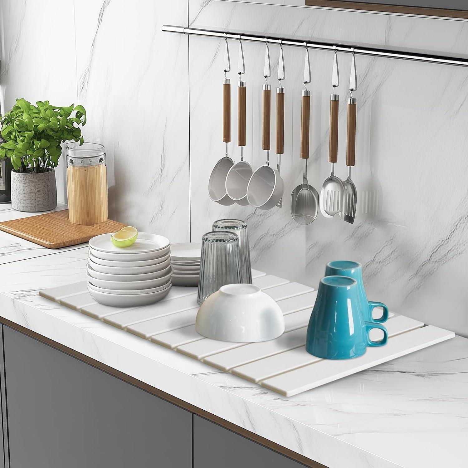 Alfombrilla de Secado de Platos Vorisebo 61x40.6cm Blanca