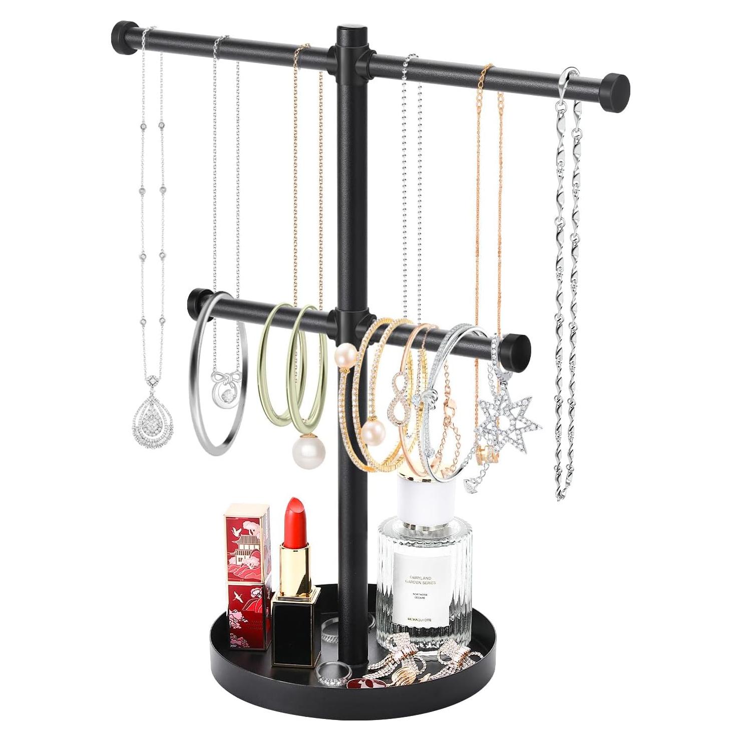 Soporte Organizador de Joyería Bodkar Negro 2 Niveles 32.8 cm