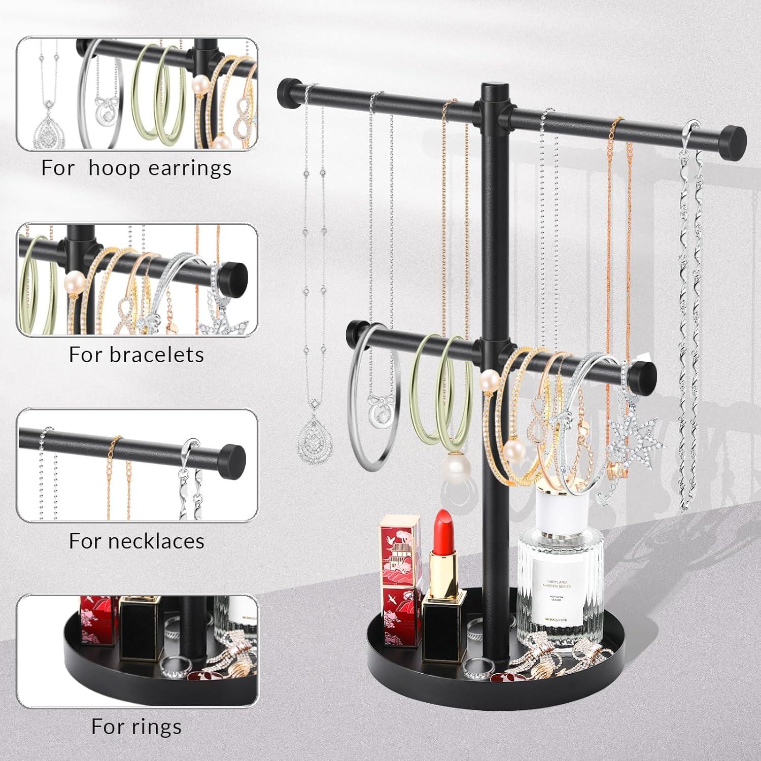 Soporte Organizador de Joyería Bodkar Negro 2 Niveles 32.8 cm