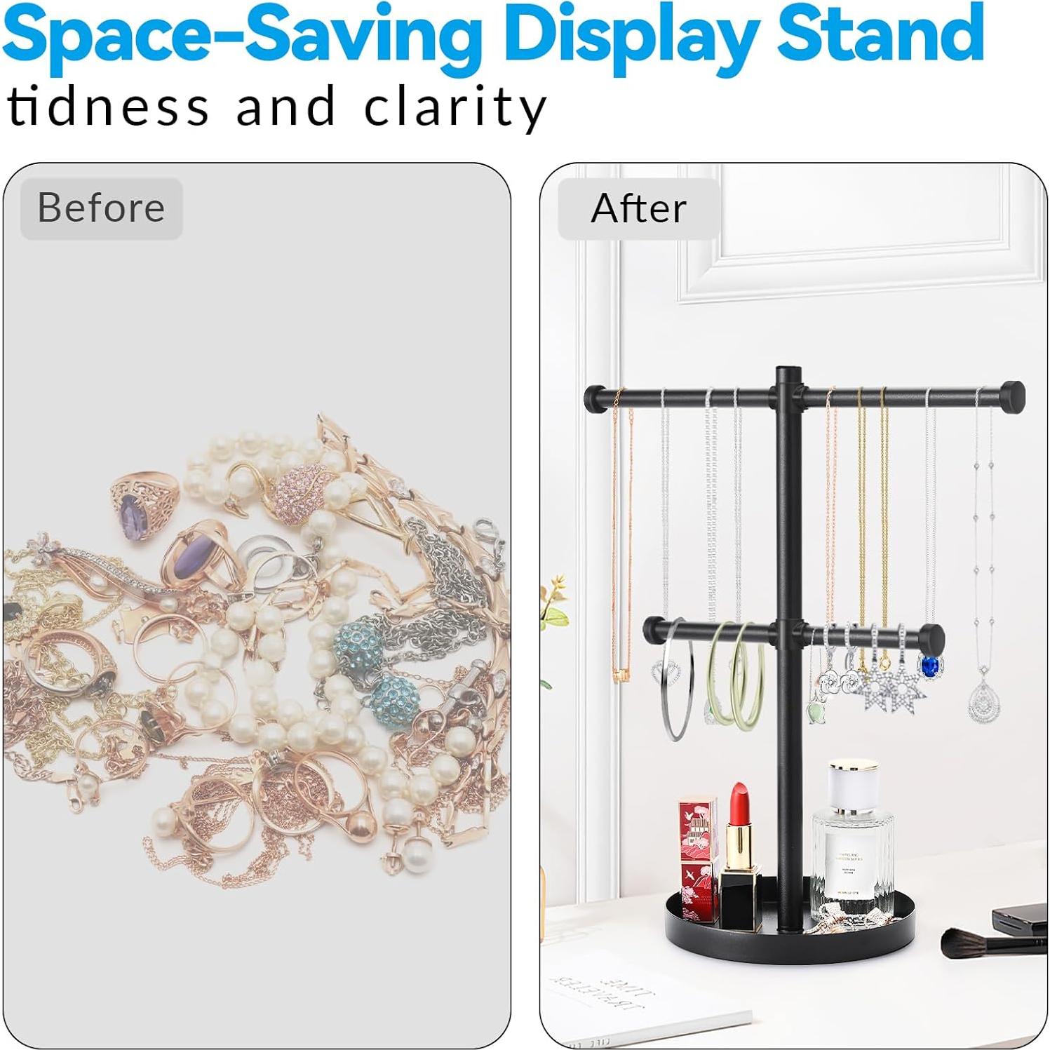 Soporte Organizador de Joyería Bodkar Negro 2 Niveles 32.8 cm