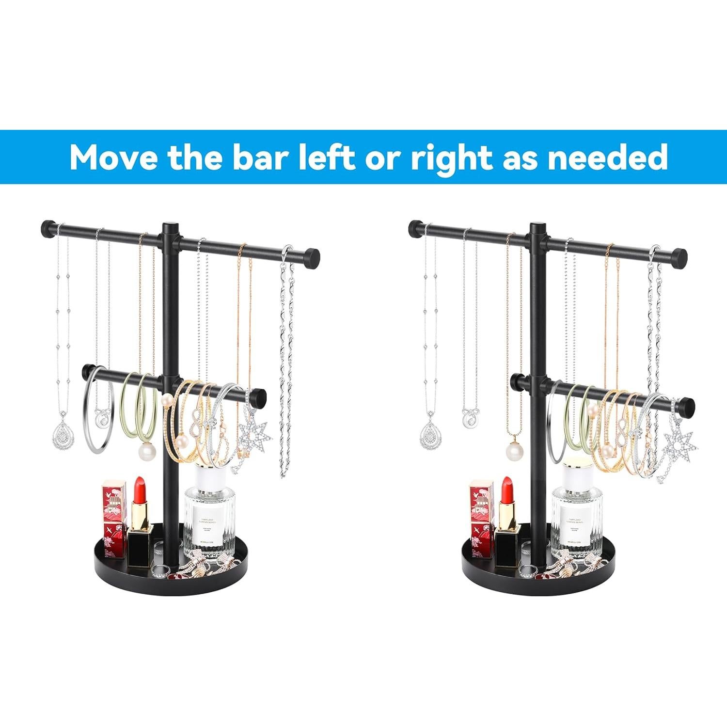 Soporte Organizador de Joyería Bodkar Negro 2 Niveles 32.8 cm