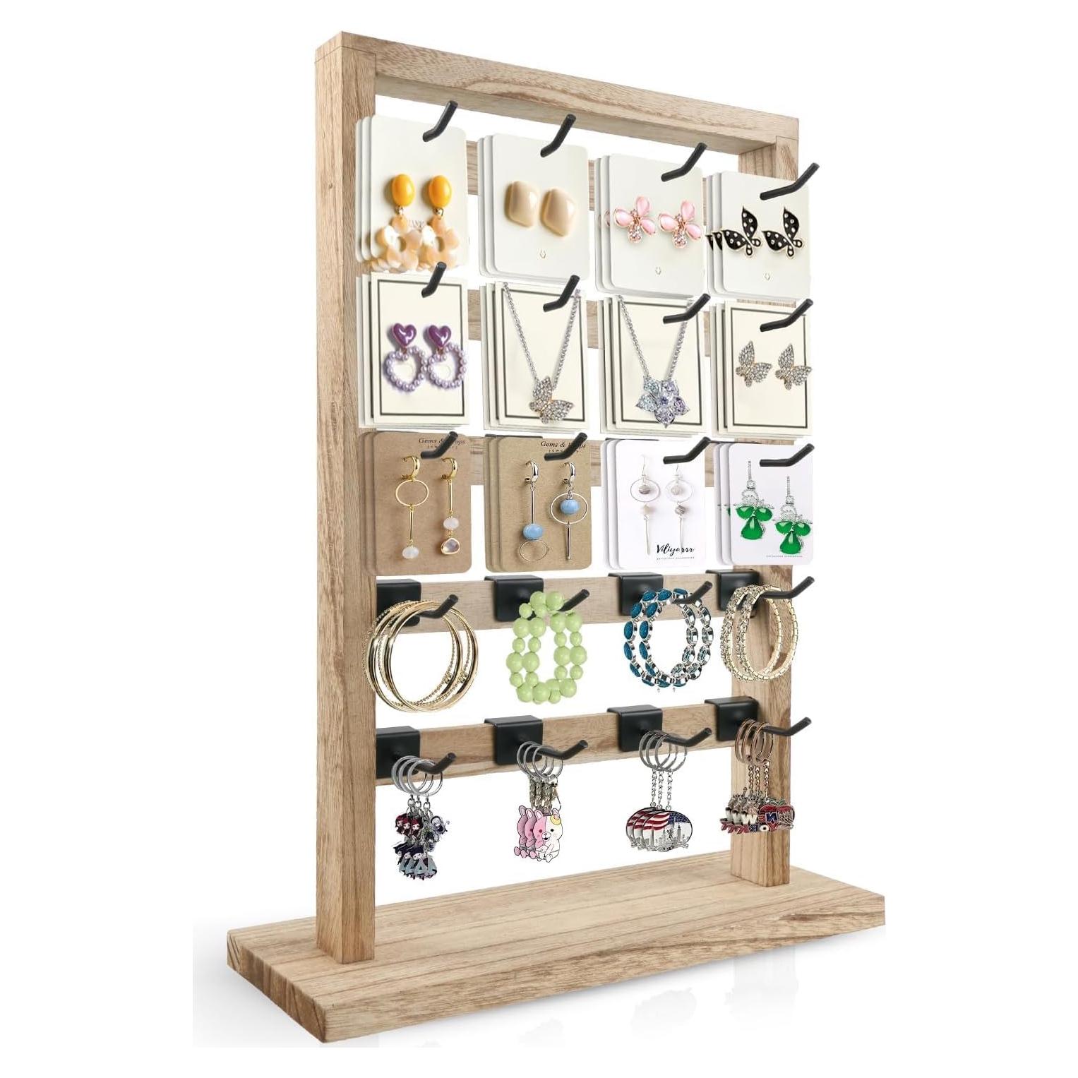 Soporte de Joyería Fumingpal de Madera 5 Niveles 20 Ganchos