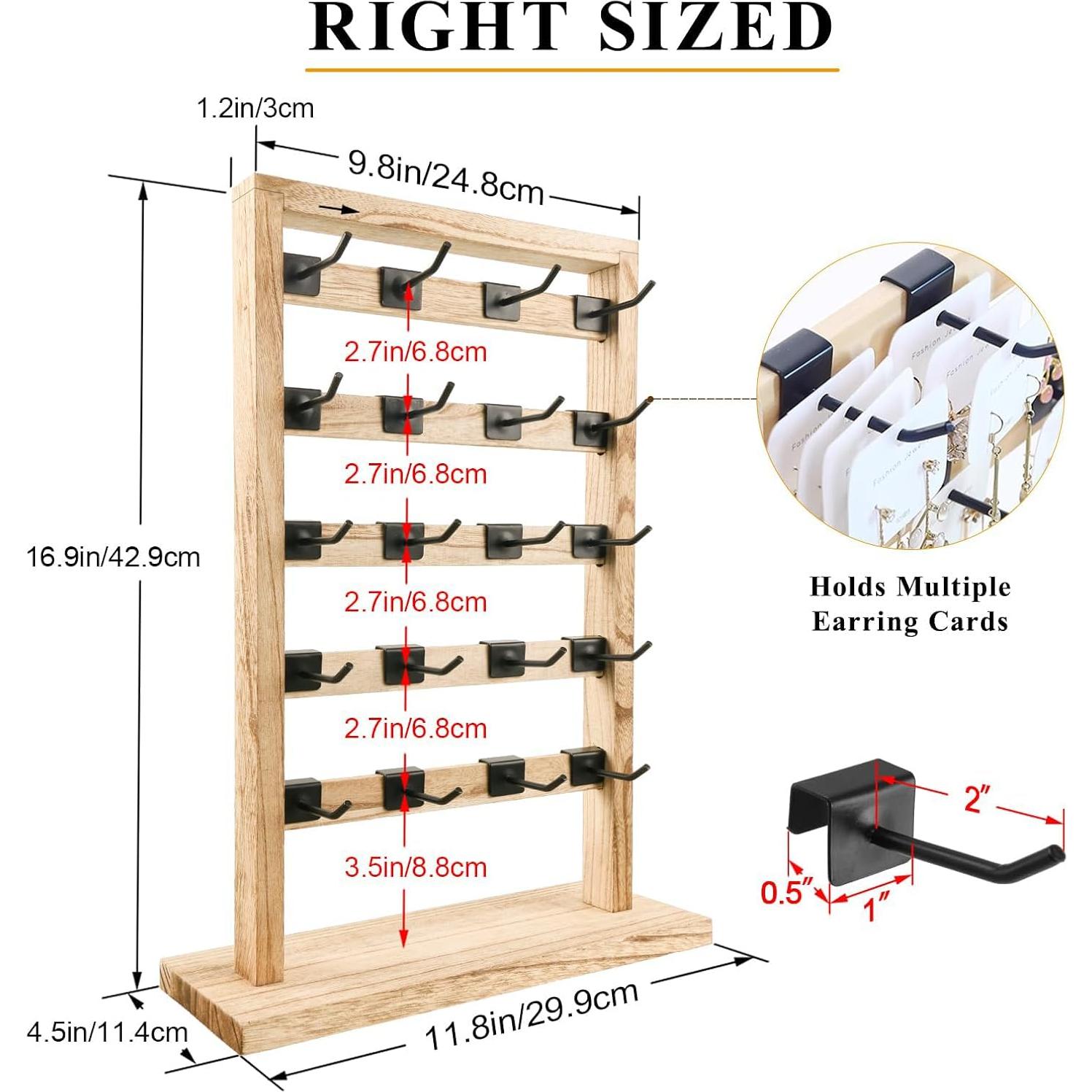Soporte de Joyería Fumingpal de Madera 5 Niveles 20 Ganchos