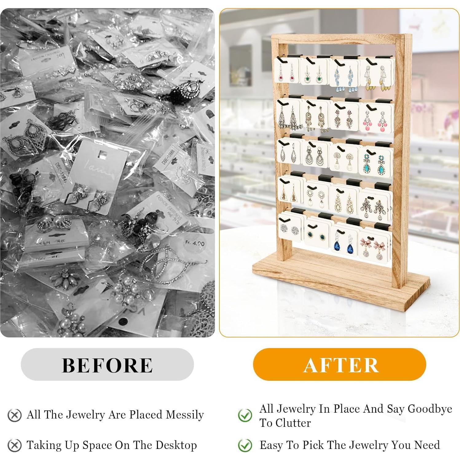 Soporte de Joyería Fumingpal de Madera 5 Niveles 20 Ganchos