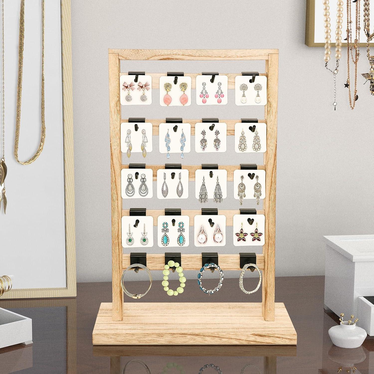 Soporte de Joyería Fumingpal de Madera 5 Niveles 20 Ganchos