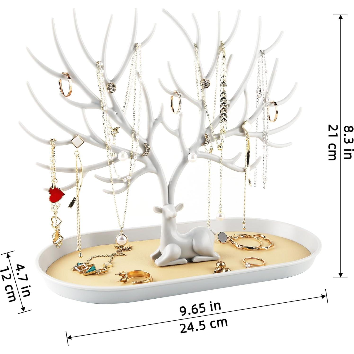 Soporte de Joyería MORE&LESS en Forma de Cuerno Blanco