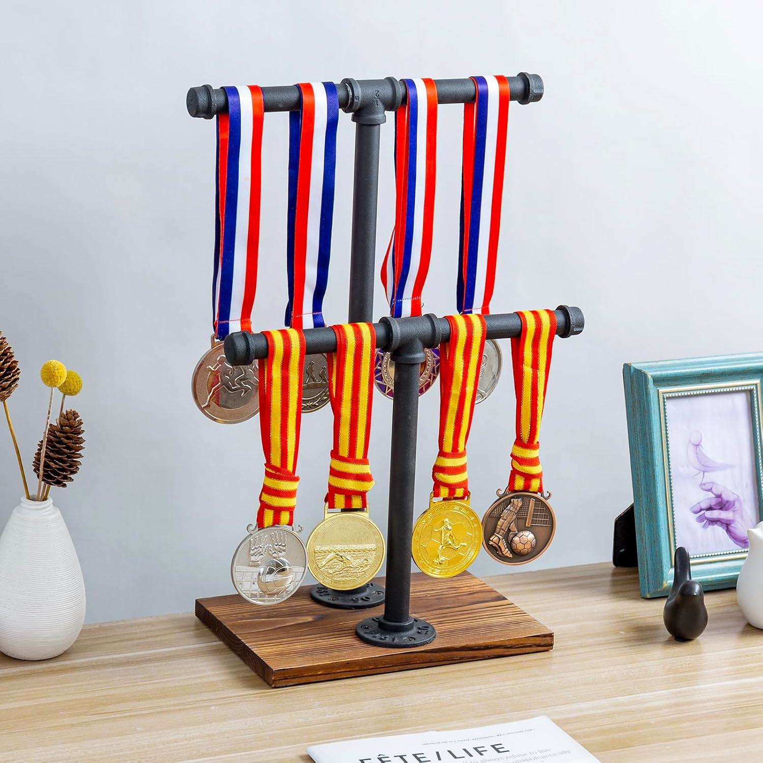 Soporte de Joyería MyGift Ajustable 2 Niveles Metal y Madera