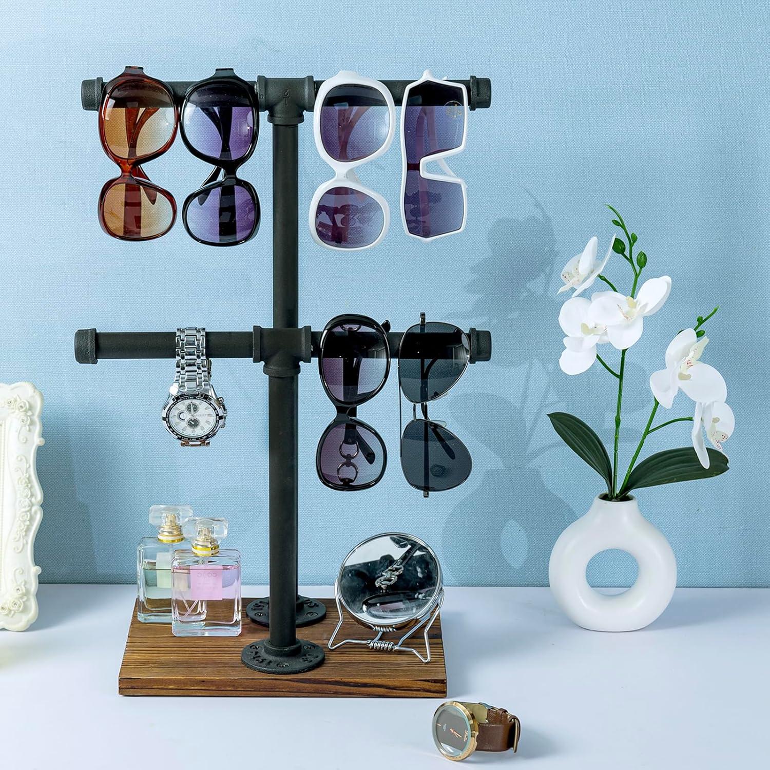 Soporte de Joyería MyGift Ajustable 2 Niveles Metal y Madera