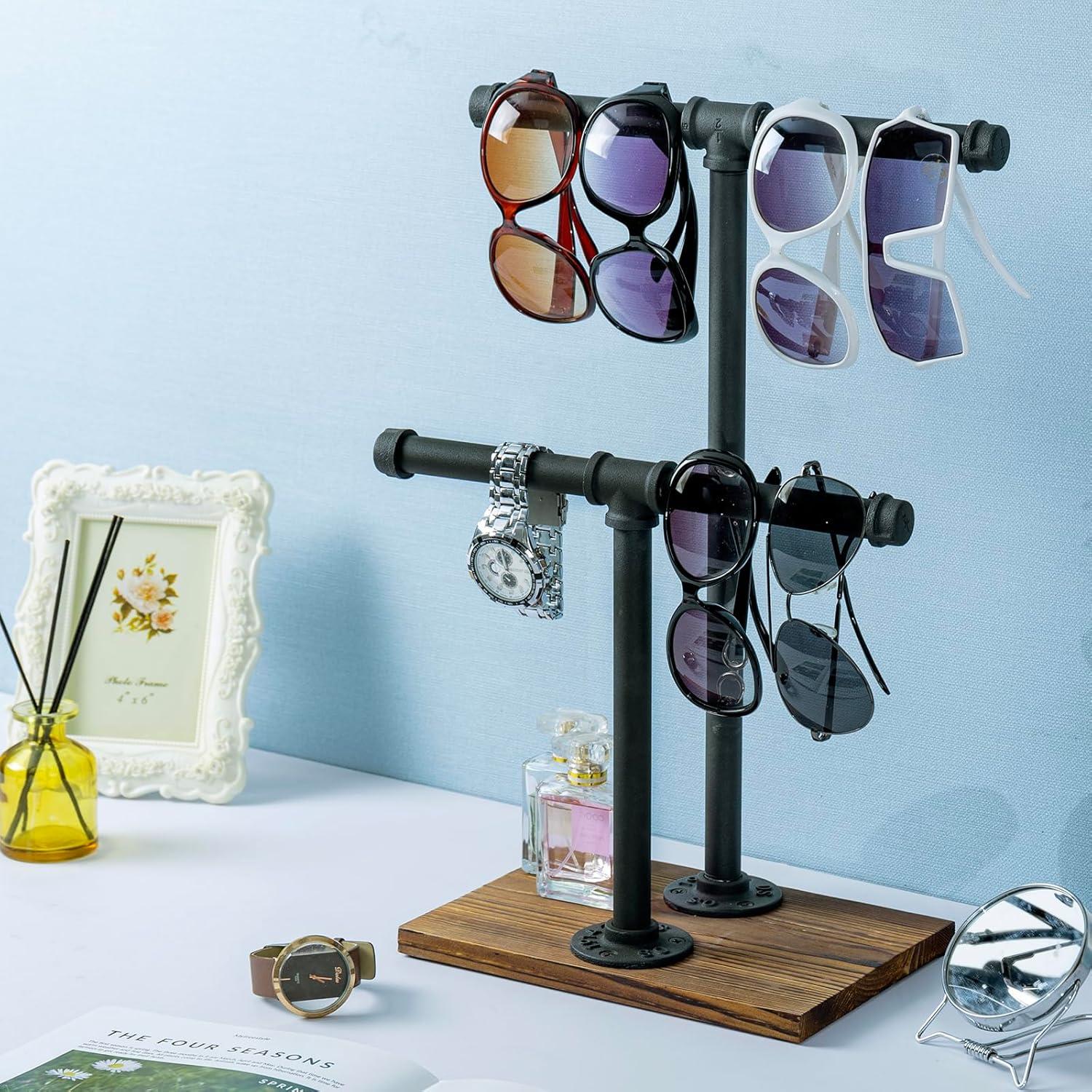 Soporte de Joyería MyGift Ajustable 2 Niveles Metal y Madera