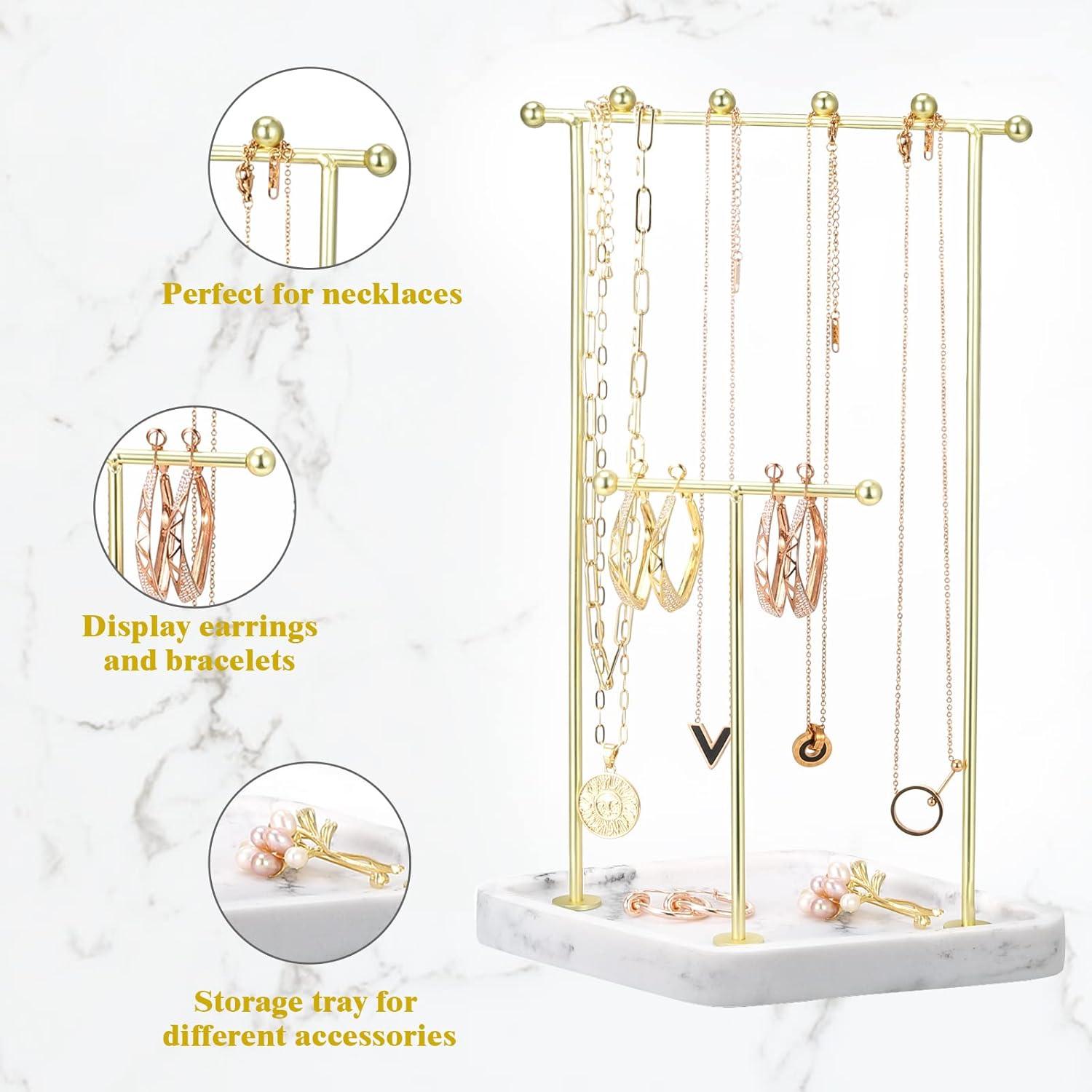 Soporte Organizador de Joyería Emibele con Bandeja de Resina