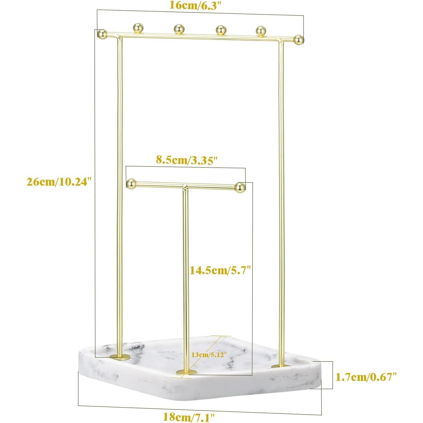 Soporte Organizador de Joyería Emibele con Bandeja de Resina