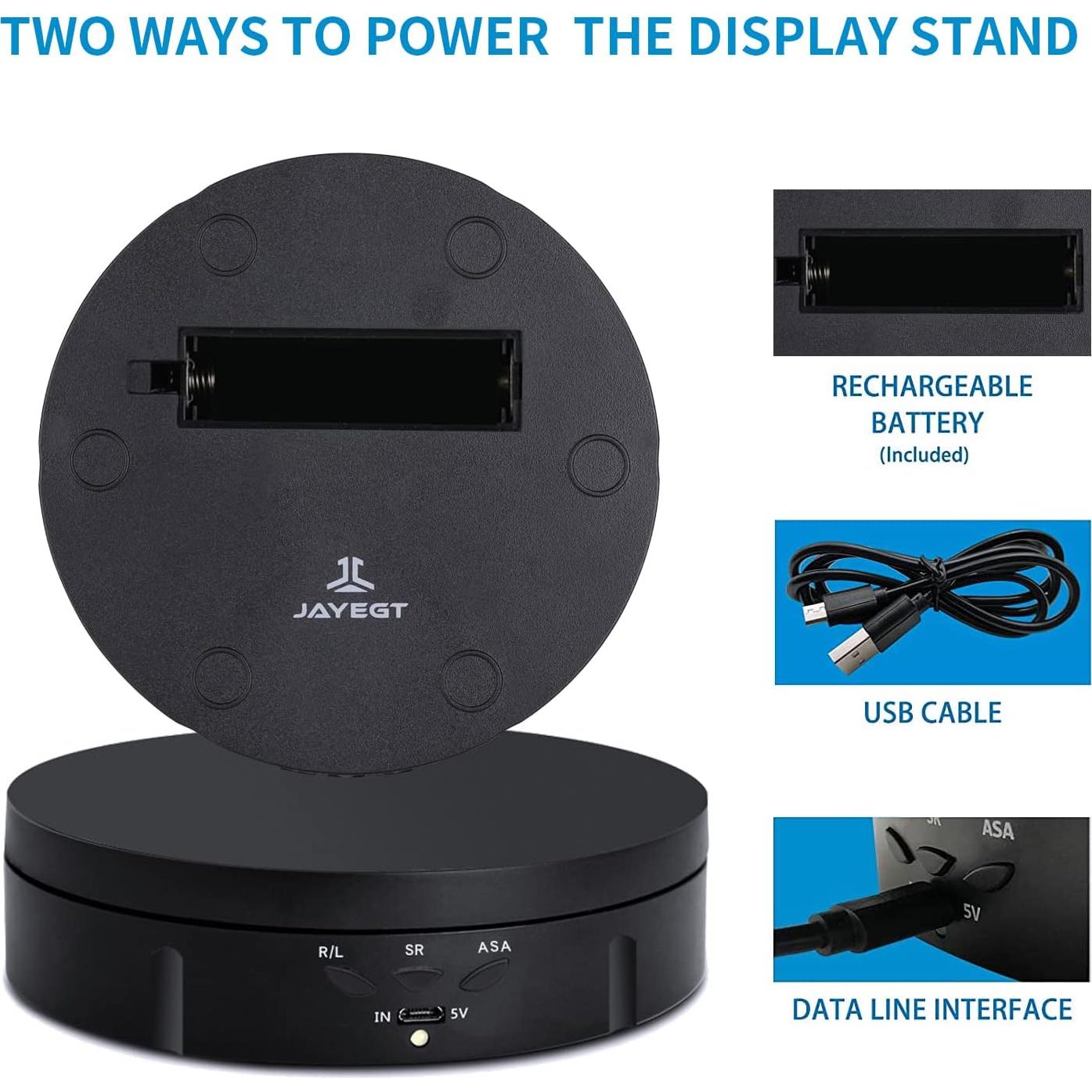 Soporte Rotatorio Motorizado JAYEGT 14.6cm 10kg Carga Negro