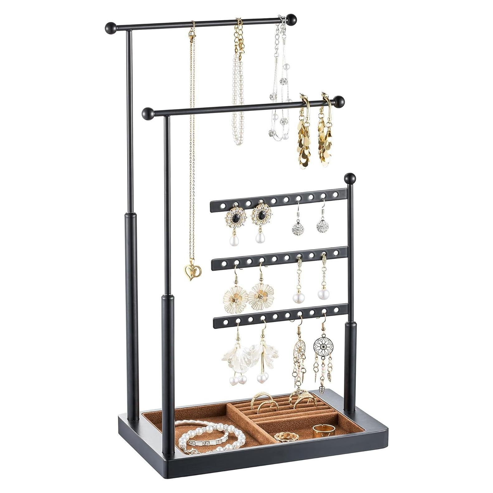 Organizador de Joyería pickpiff Soporte 3 Niveles Negro Marrón