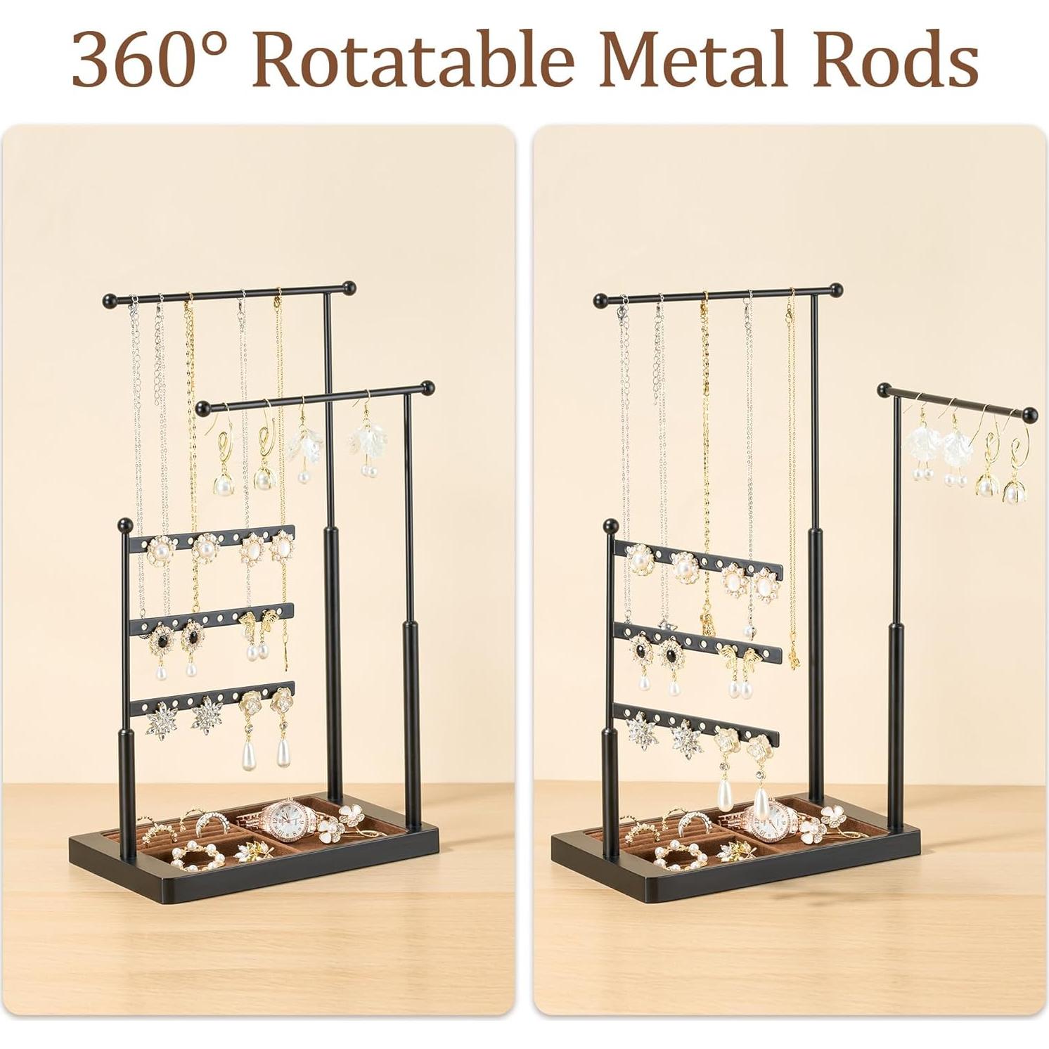 Organizador de Joyería pickpiff Soporte 3 Niveles Negro Marrón