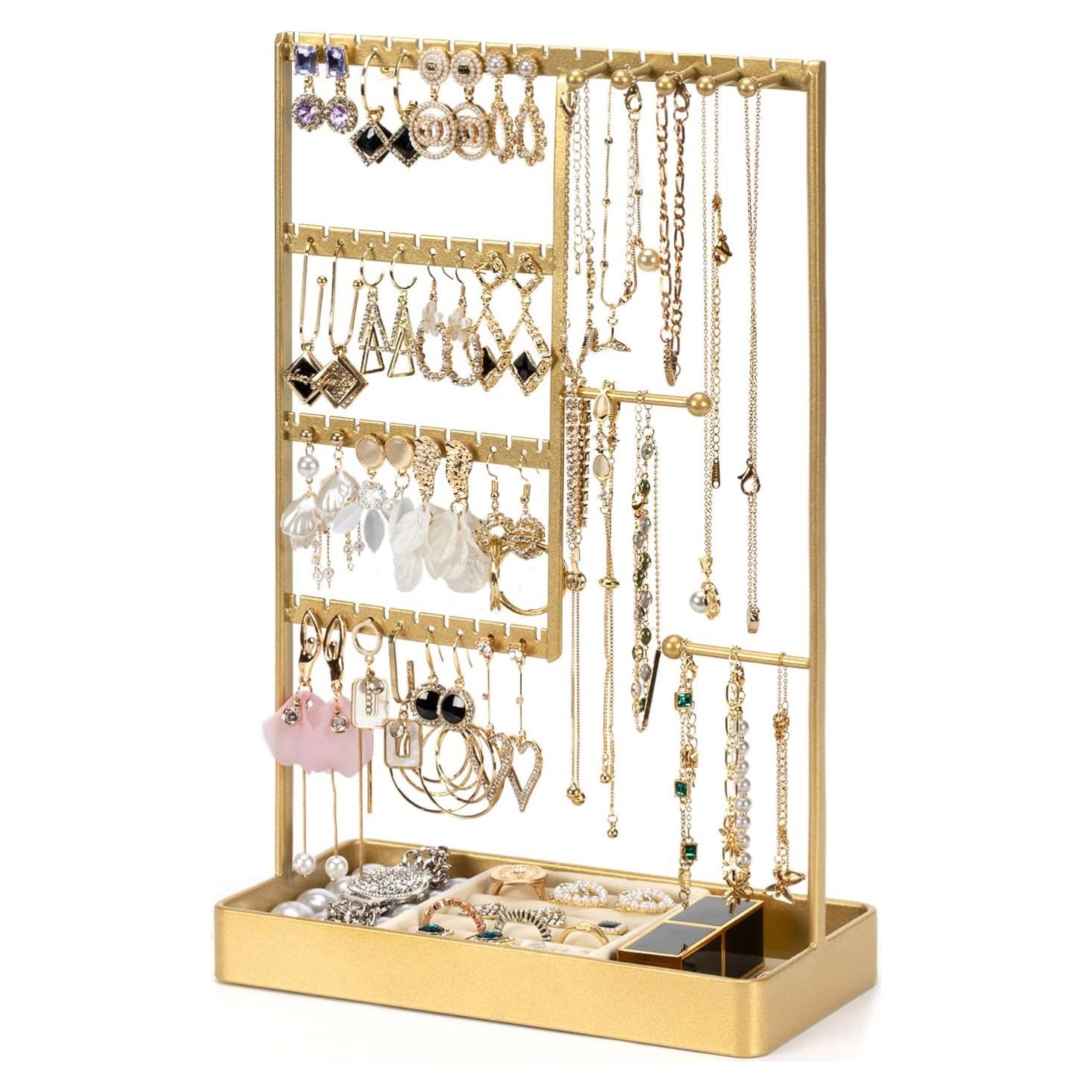 Organizador de Joyería PiQi-Grecge Dorado 4 Niveles Metal