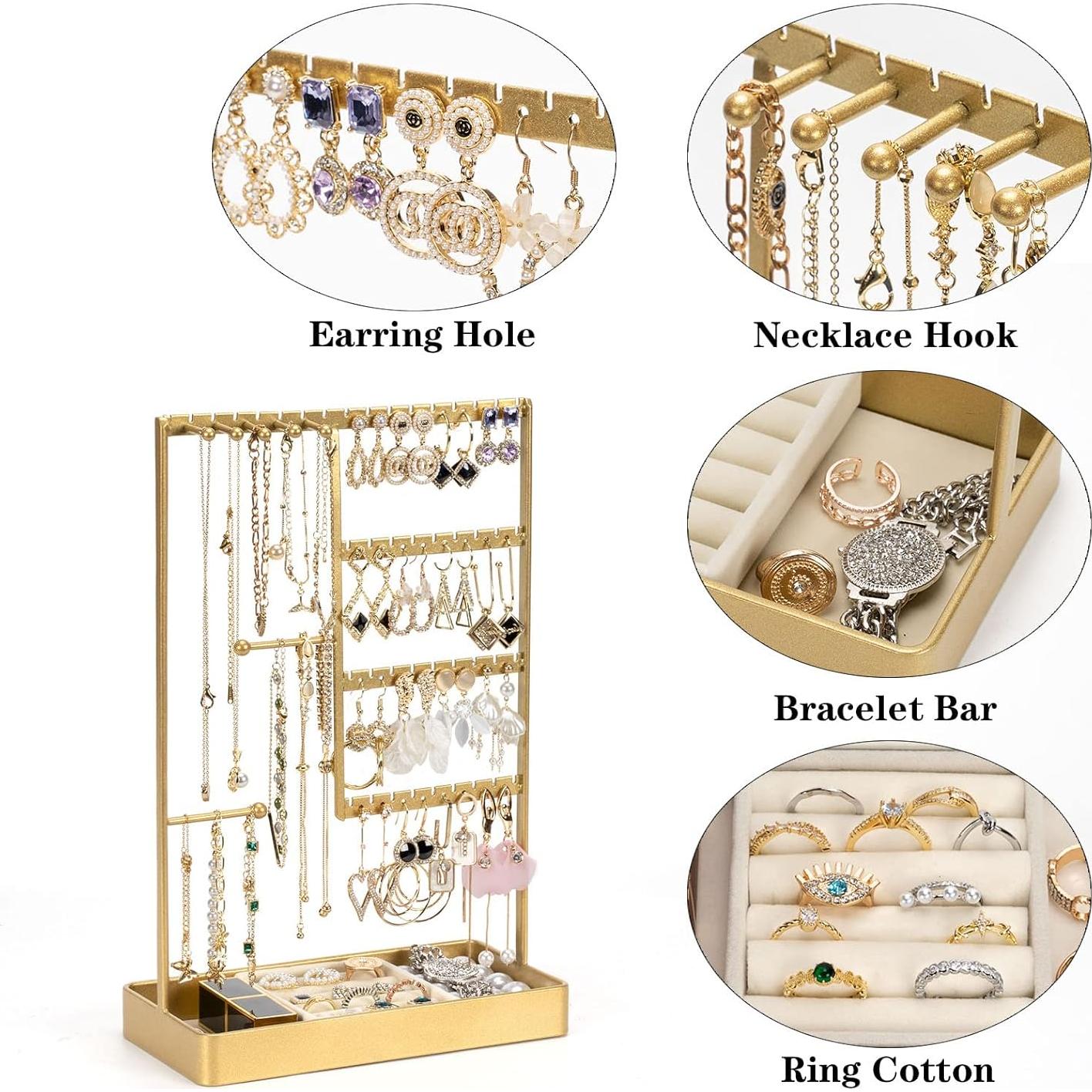 Organizador de Joyería PiQi-Grecge Dorado 4 Niveles Metal