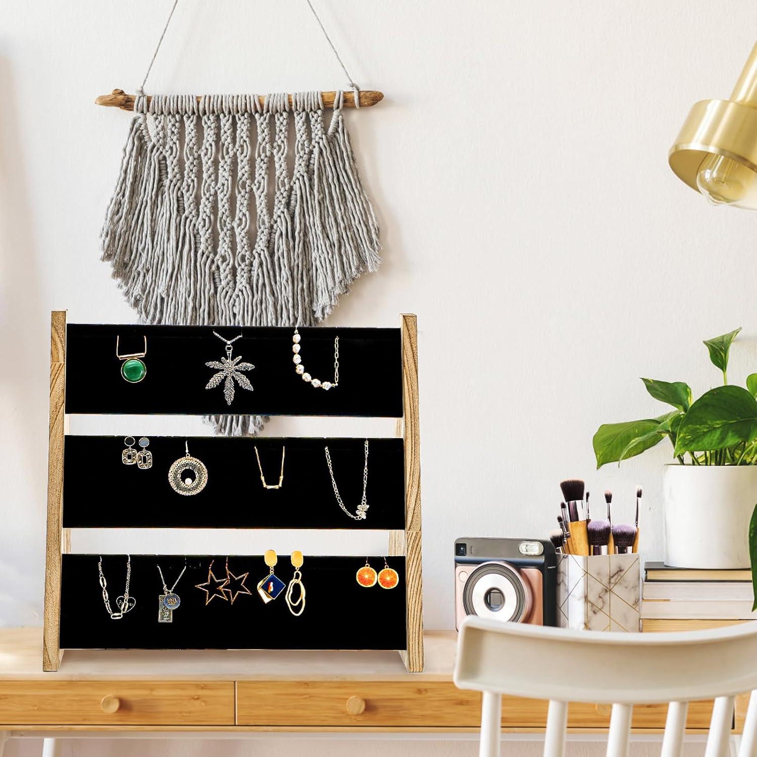 Soporte de exhibición de collares Acshio 3 niveles 72 ranuras