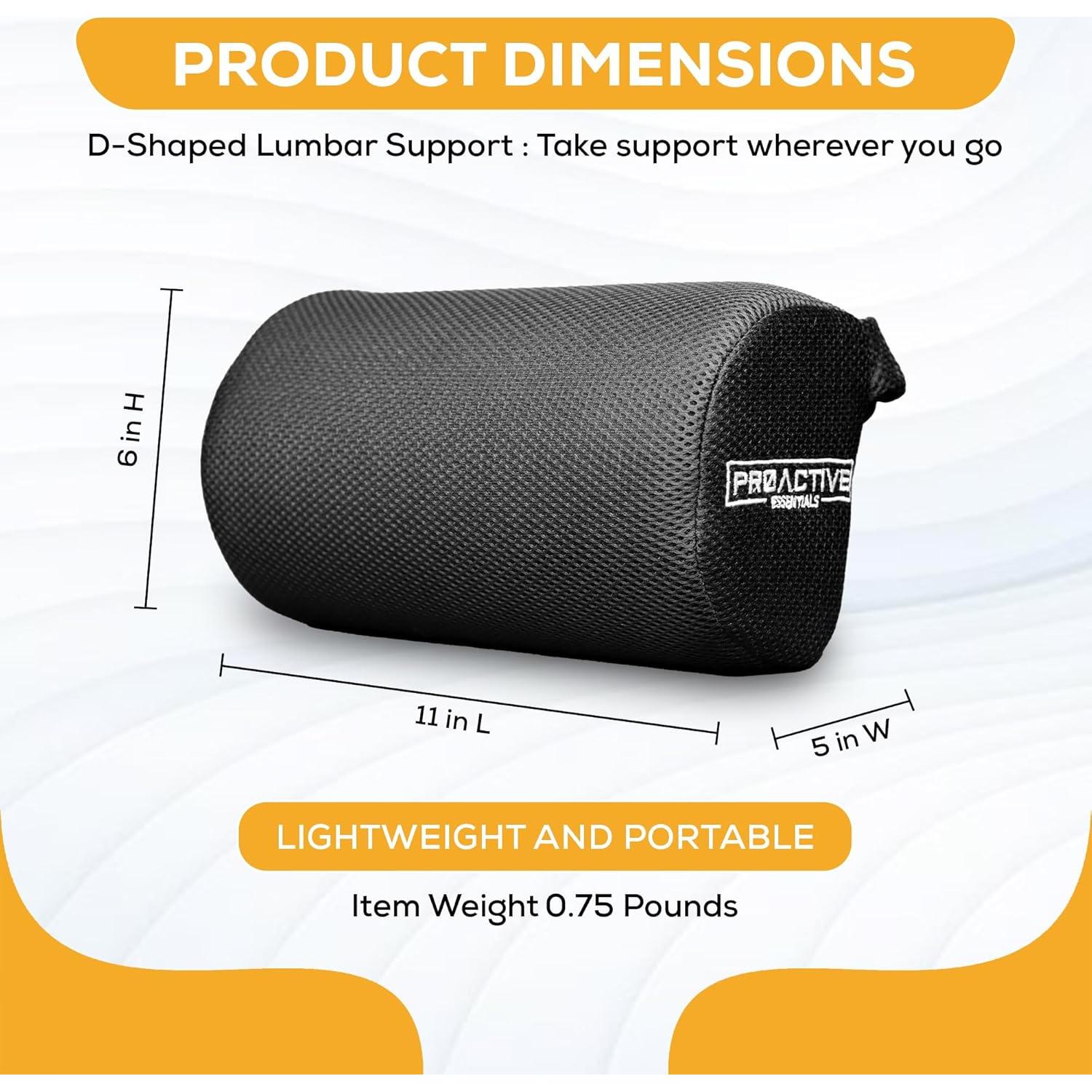 Cojín Lumbar Proactive Essentials D-Shaped Grande Firme