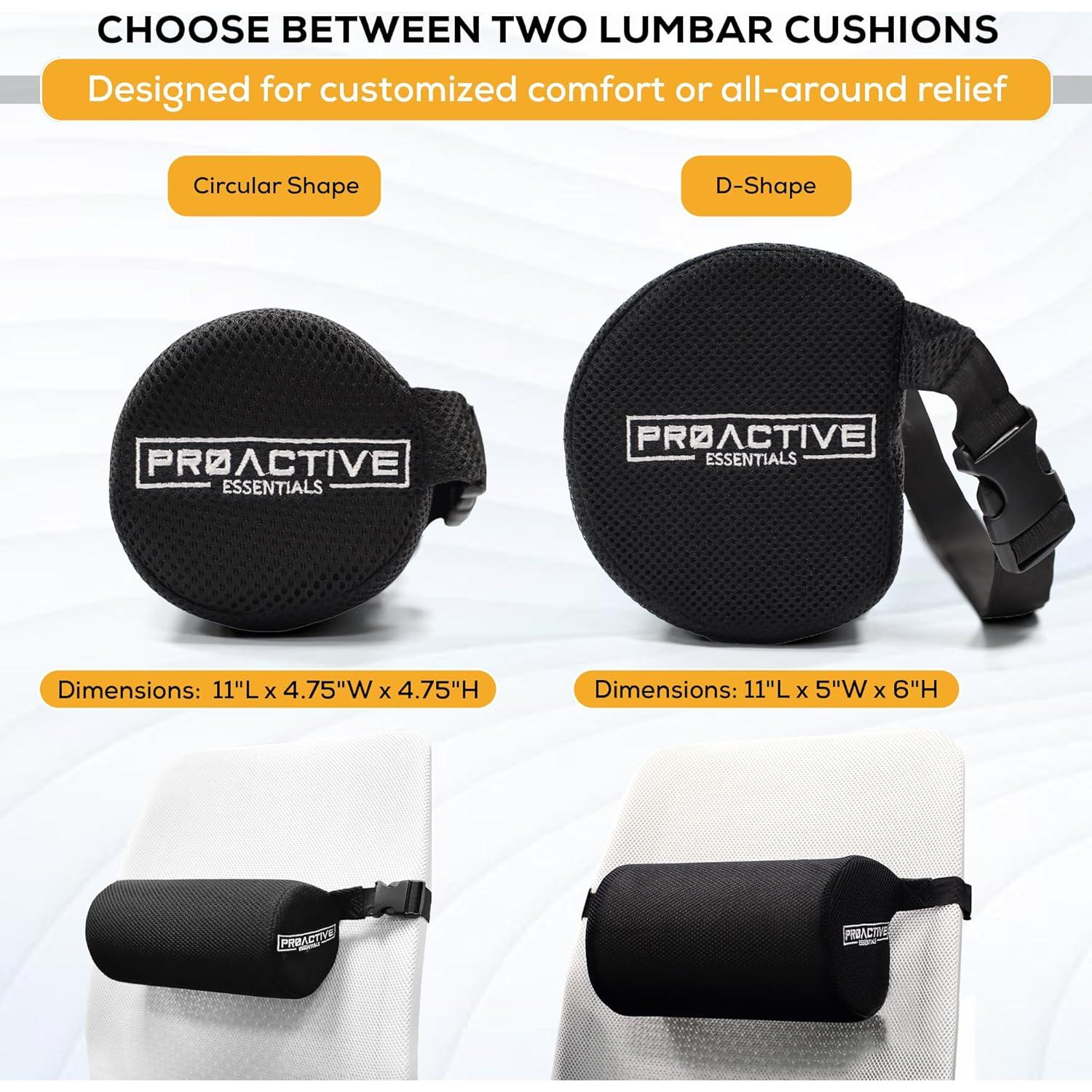 Cojín Lumbar Proactive Essentials D-Shaped Grande Firme