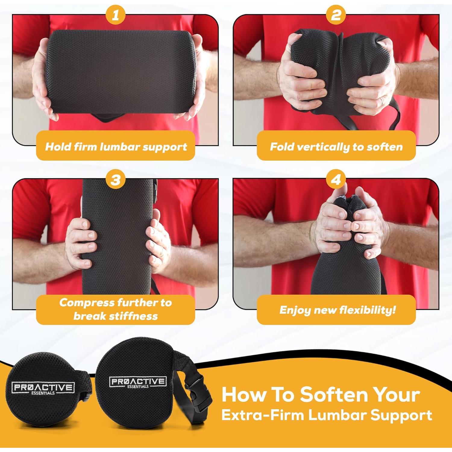 Cojín Lumbar Proactive Essentials D-Shaped Grande Firme