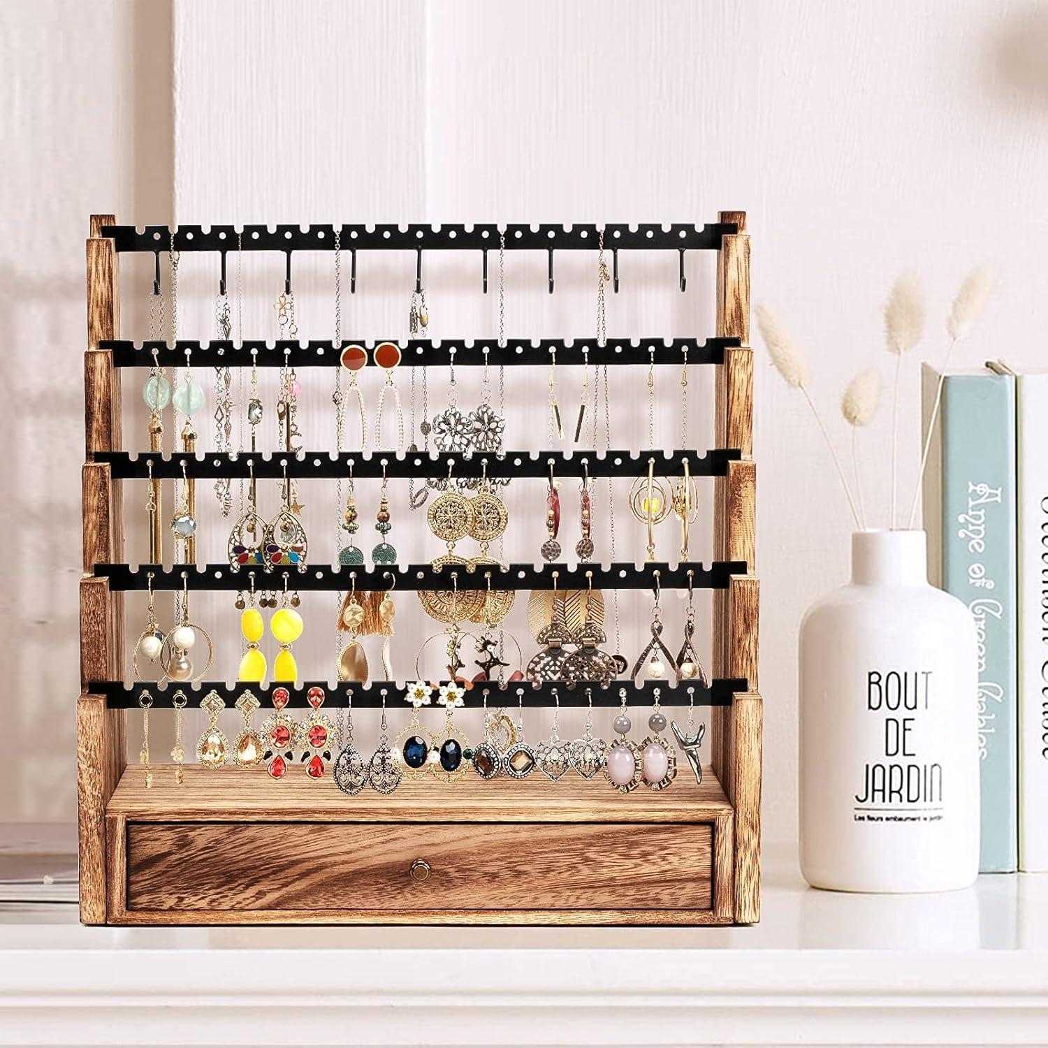 Organizador de Joyería Pinzoveco de Madera Rústica 5 Capas