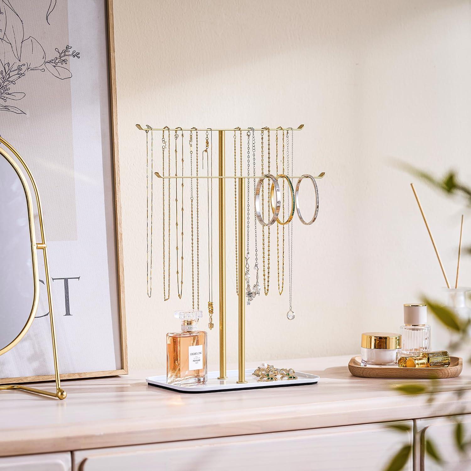 Soporte para Collar pickpiff Dorado - Organizador de Joyería en T