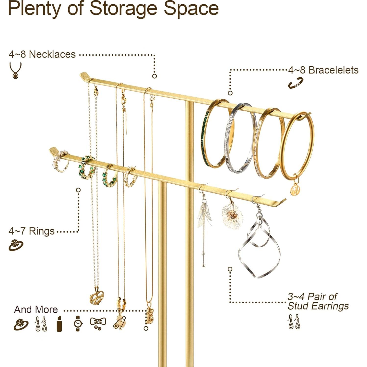 Soporte para Collar pickpiff Dorado - Organizador de Joyería en T
