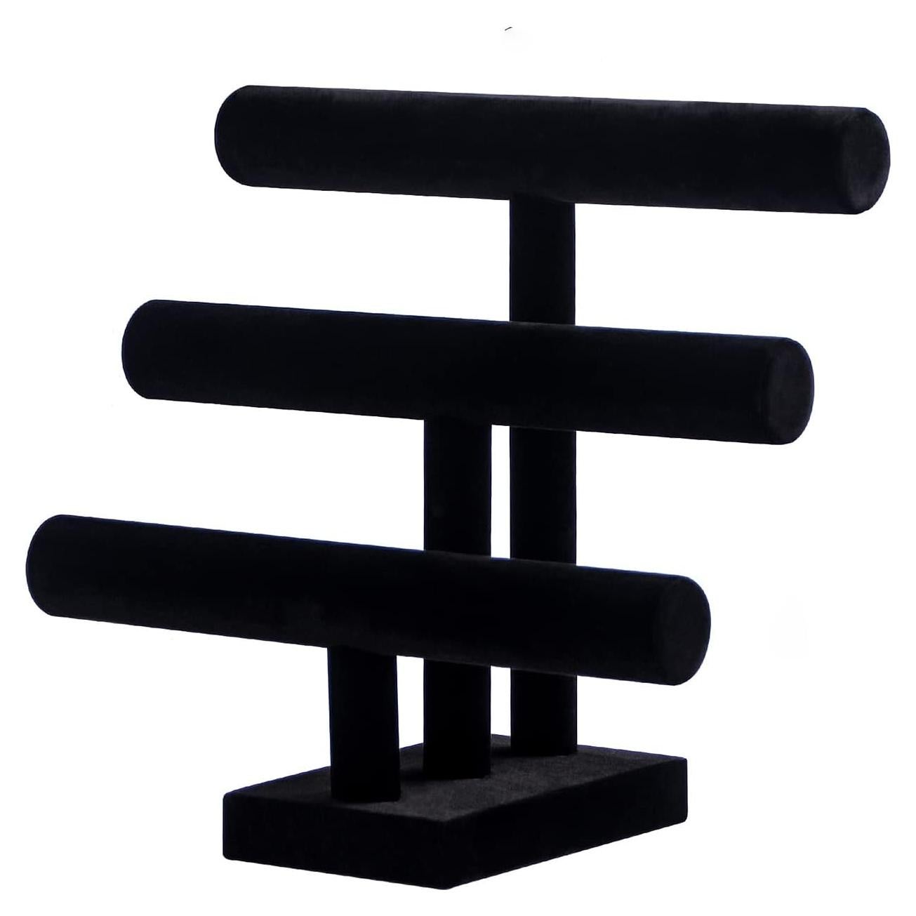 Soporte para Pulseras 3 Niveles Pengup Terciopelo Negro