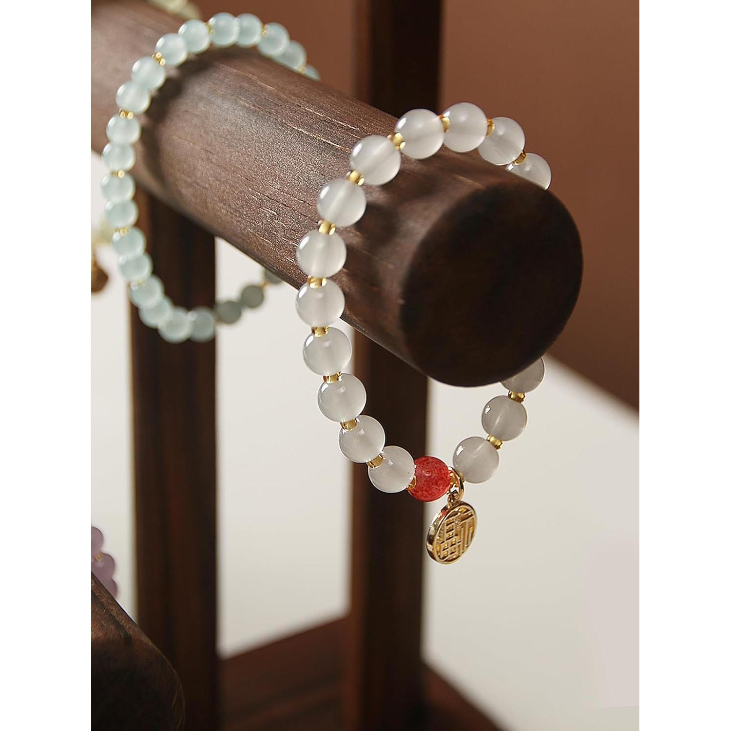 Soporte para pulseras Julysky de madera maciza, 3 niveles