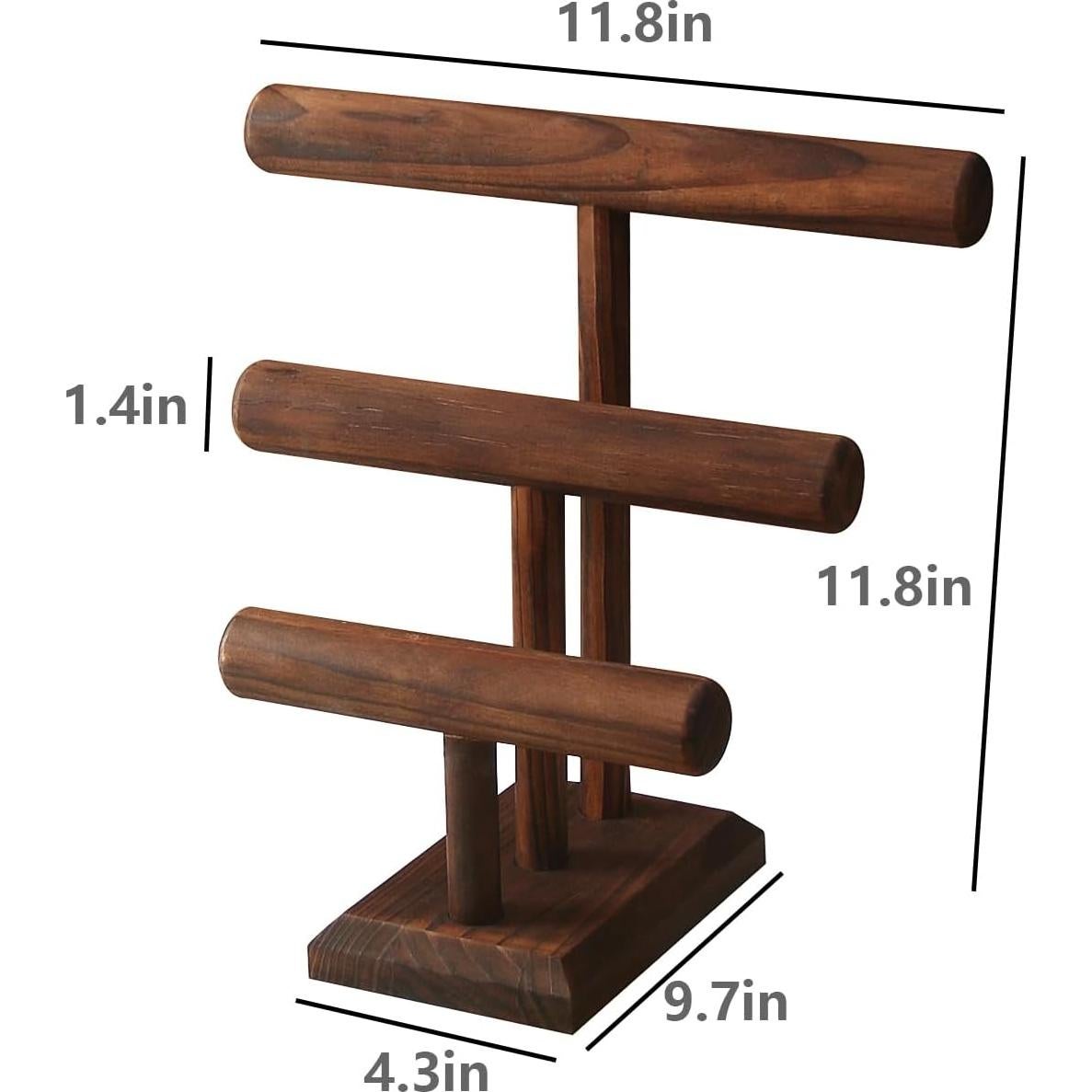 Soporte para pulseras Julysky de madera maciza, 3 niveles
