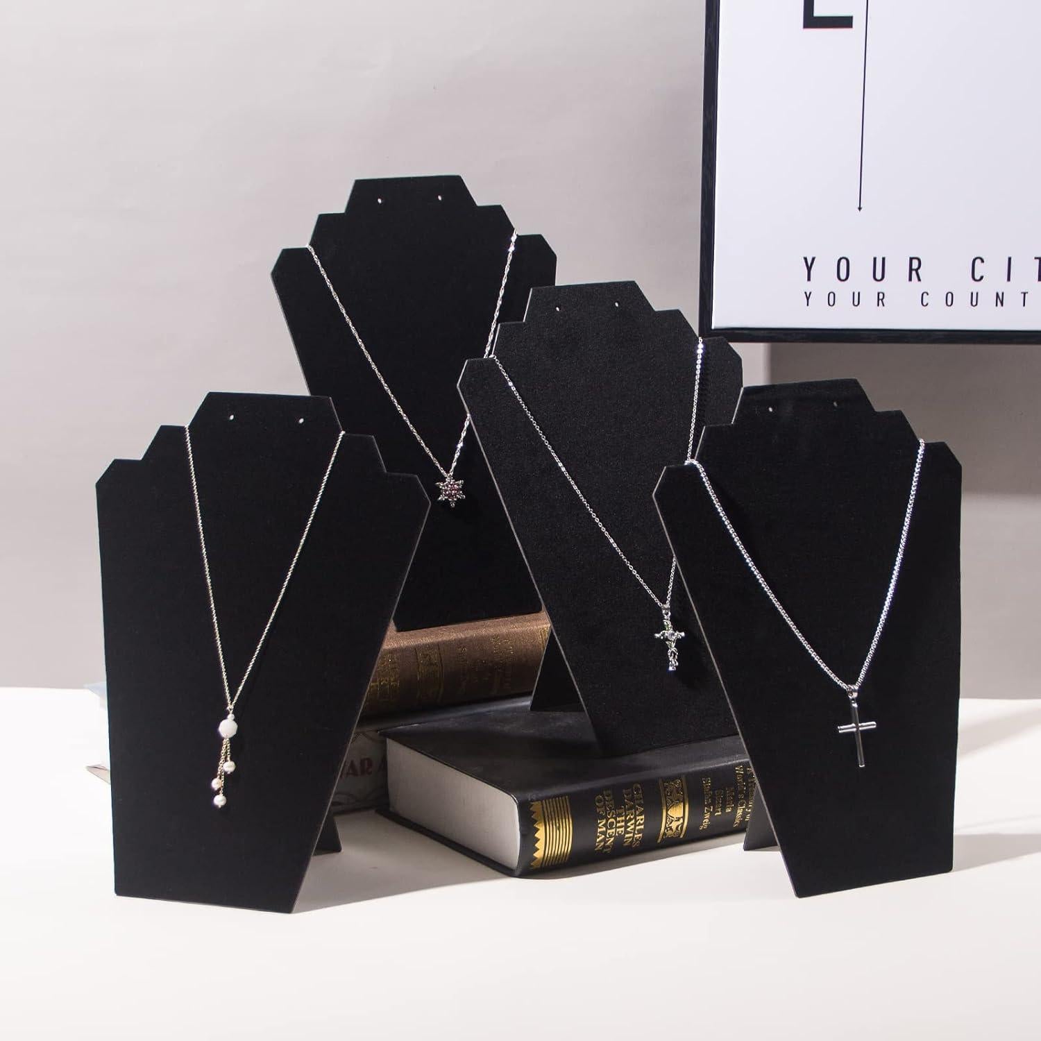 Soporte de Joyería Plegable Coward 4 Piezas Terciopelo Negro