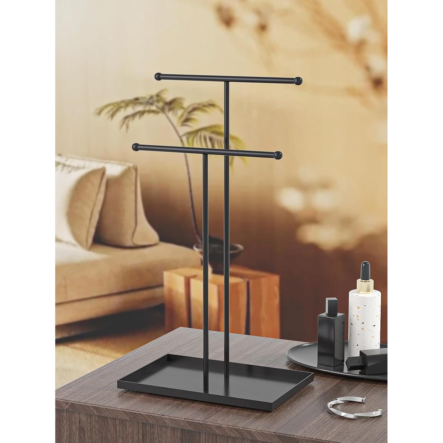 Soporte Organizador de Joyería Ausalivan 2 Niveles Negro