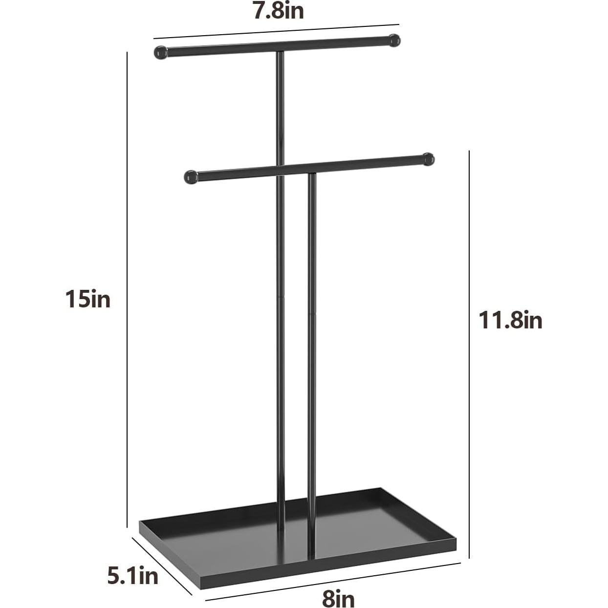 Soporte Organizador de Joyería Ausalivan 2 Niveles Negro