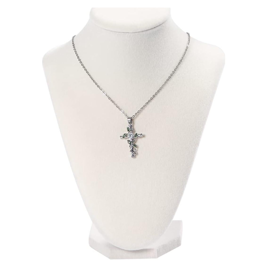 Soporte de exhibición de collar Julysky de terciopelo beige