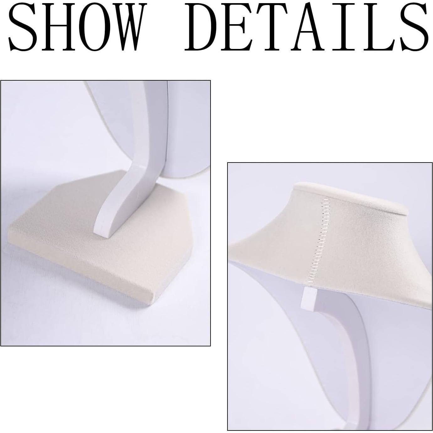 Soporte de exhibición de collar Julysky de terciopelo beige