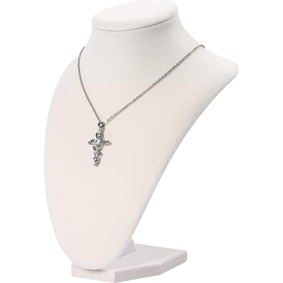 Soporte de exhibición de collar Julysky de terciopelo beige