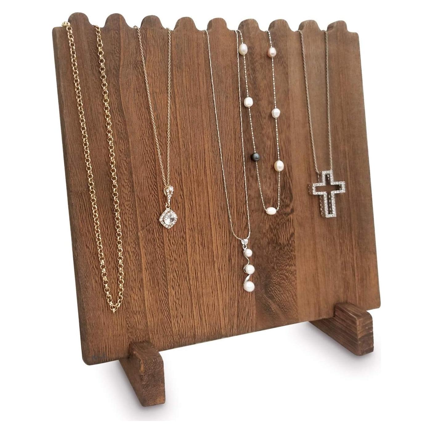Soporte de Joyería MOOCA de Madera para 8 Collares Portátil